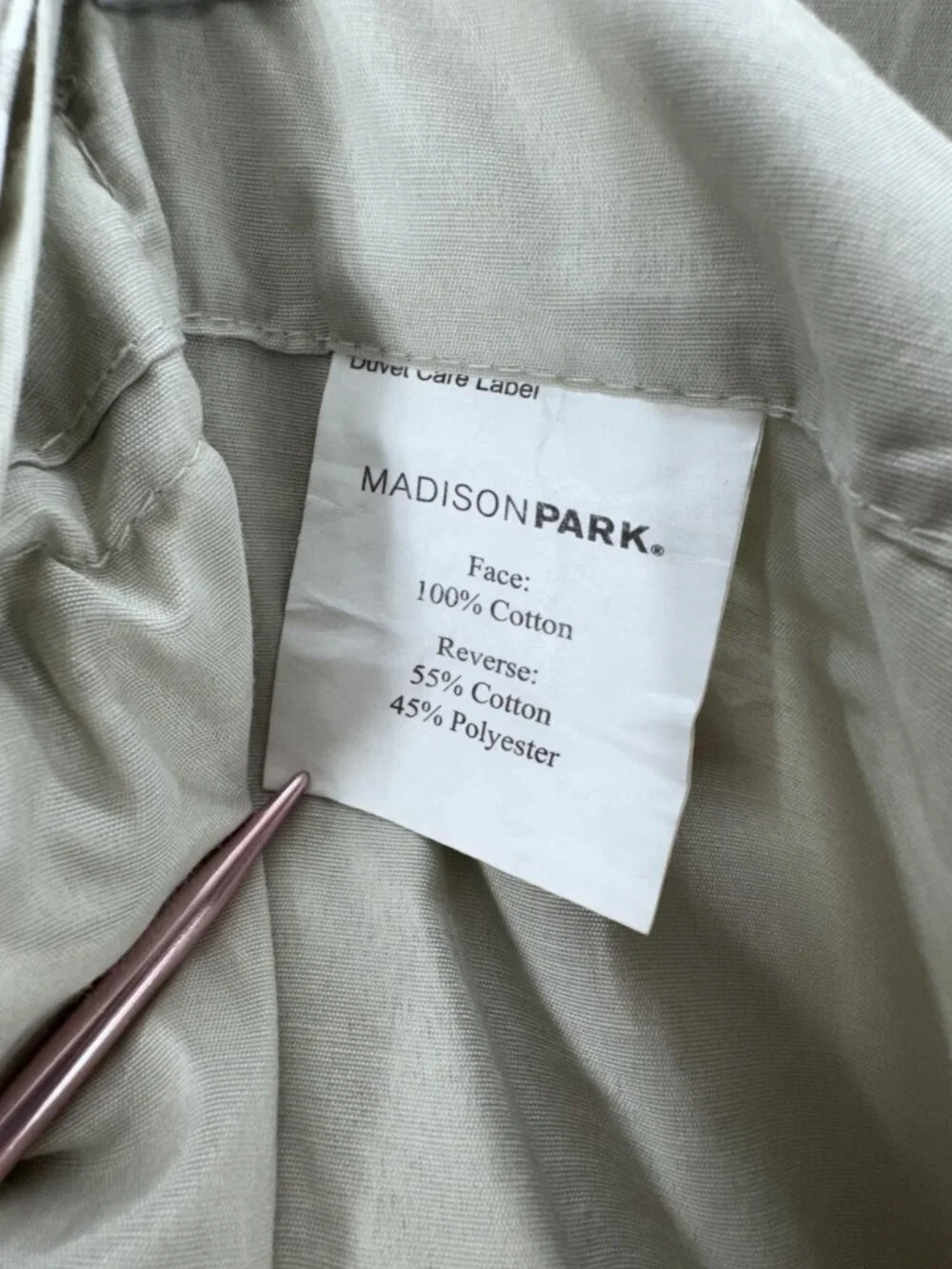 Madison Park Full Queen Duvet Cover 89X100 Taupe Aqua Floral 100% Cotton